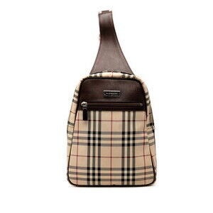 Burberry Nova Check Waist Bag Beige Tan Multicolor Canvas Leather